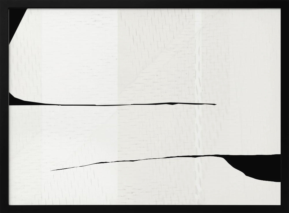 Zwarte streep en witte geweven kunst 3 | Poster