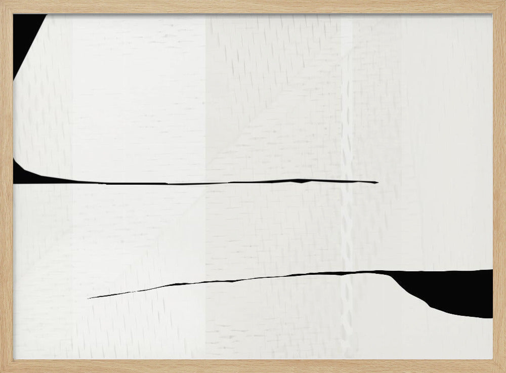 Zwarte streep en witte geweven kunst 3 | Poster