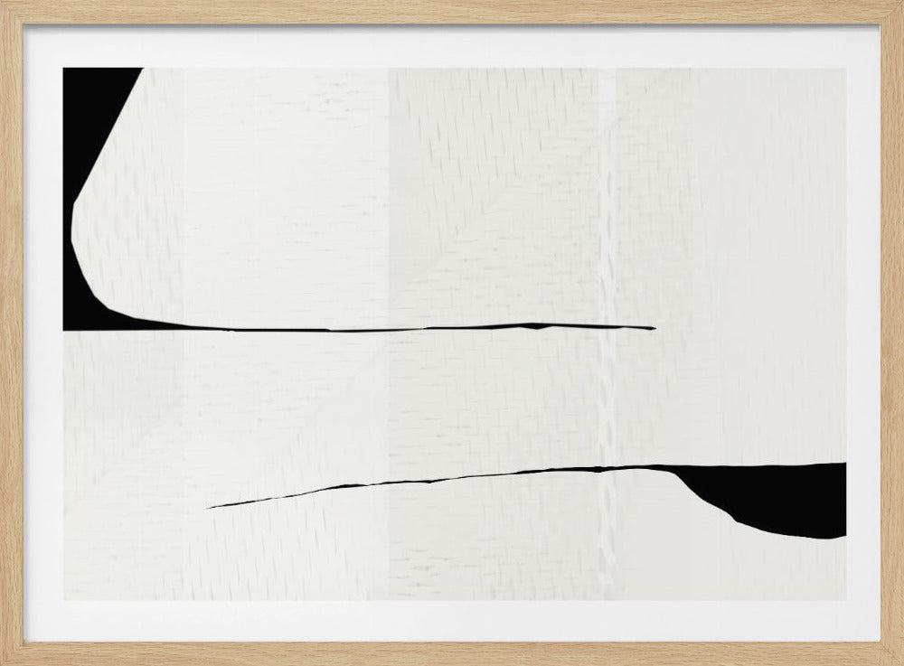 Zwarte streep en witte geweven kunst 3 | Poster