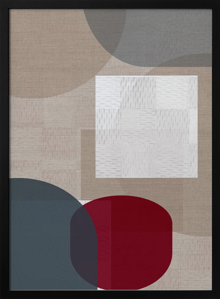 Geweven blauwe en neutrale abstracte lagen 3 | Poster