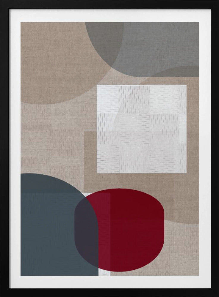 Geweven blauwe en neutrale abstracte lagen 3 | Poster