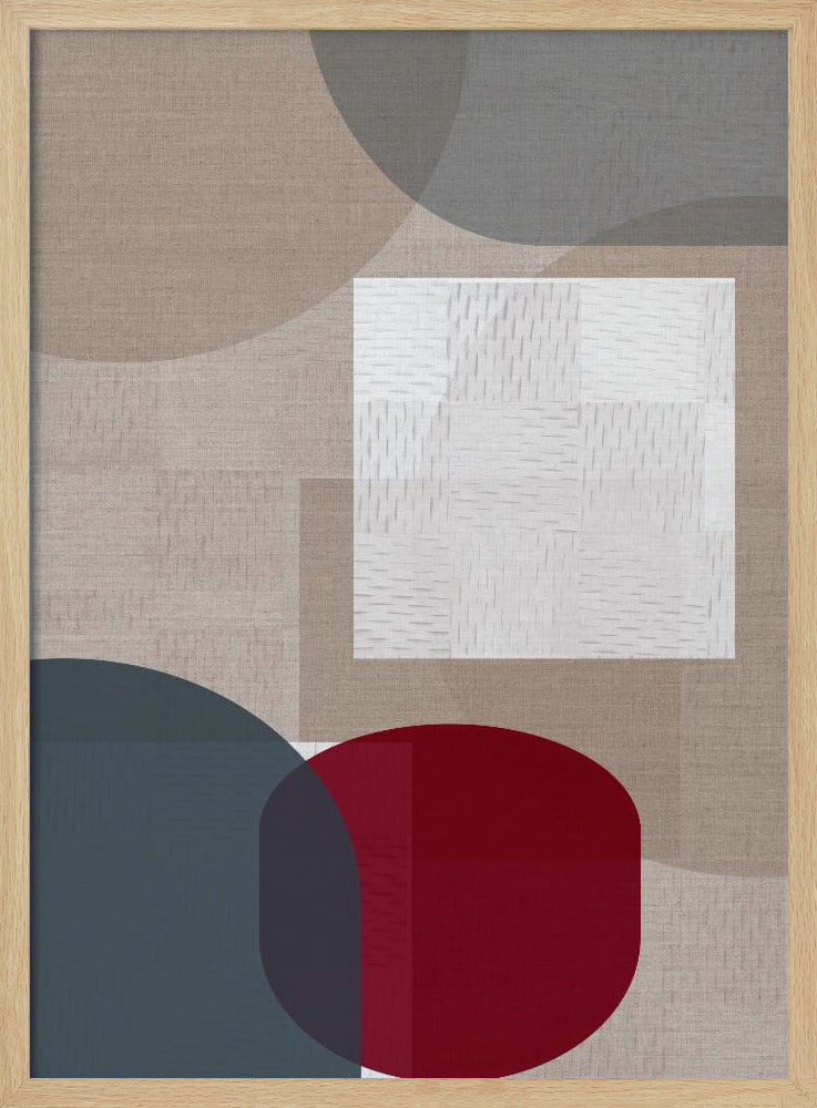Geweven blauwe en neutrale abstracte lagen 3 | Poster