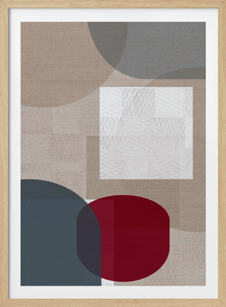 Geweven blauwe en neutrale abstracte lagen 3 | Poster