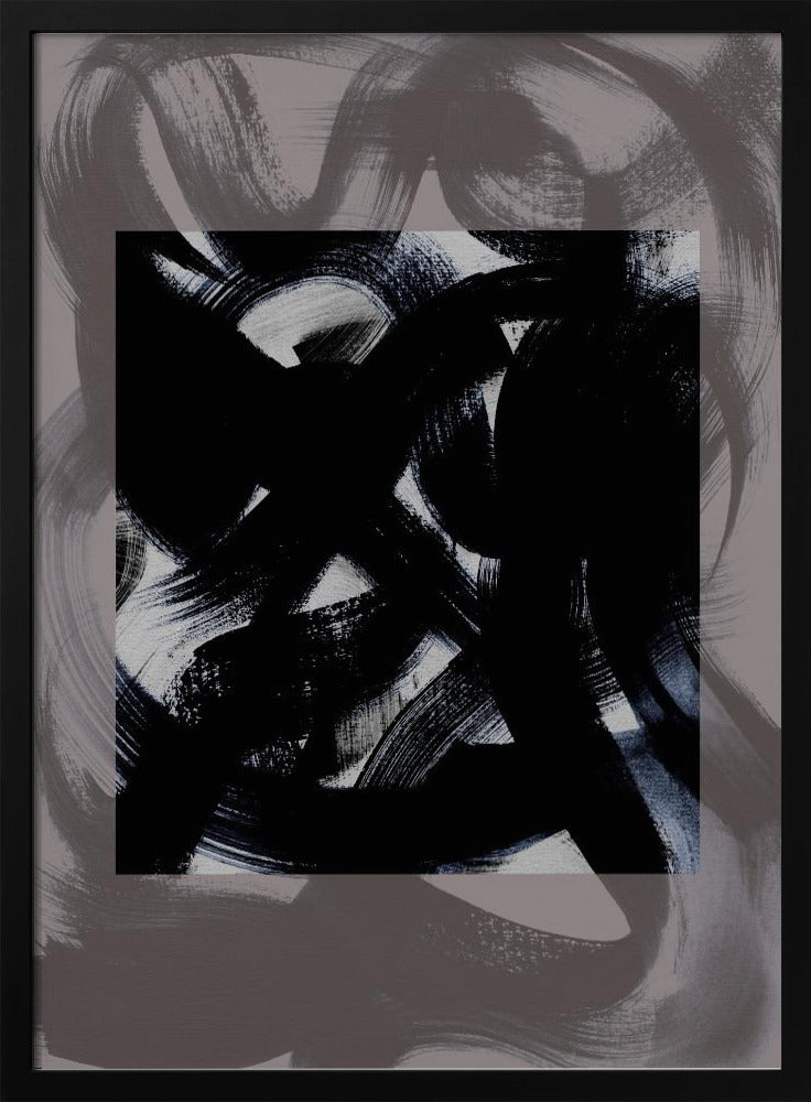 Abstracte penseelstreken 164Y | Poster