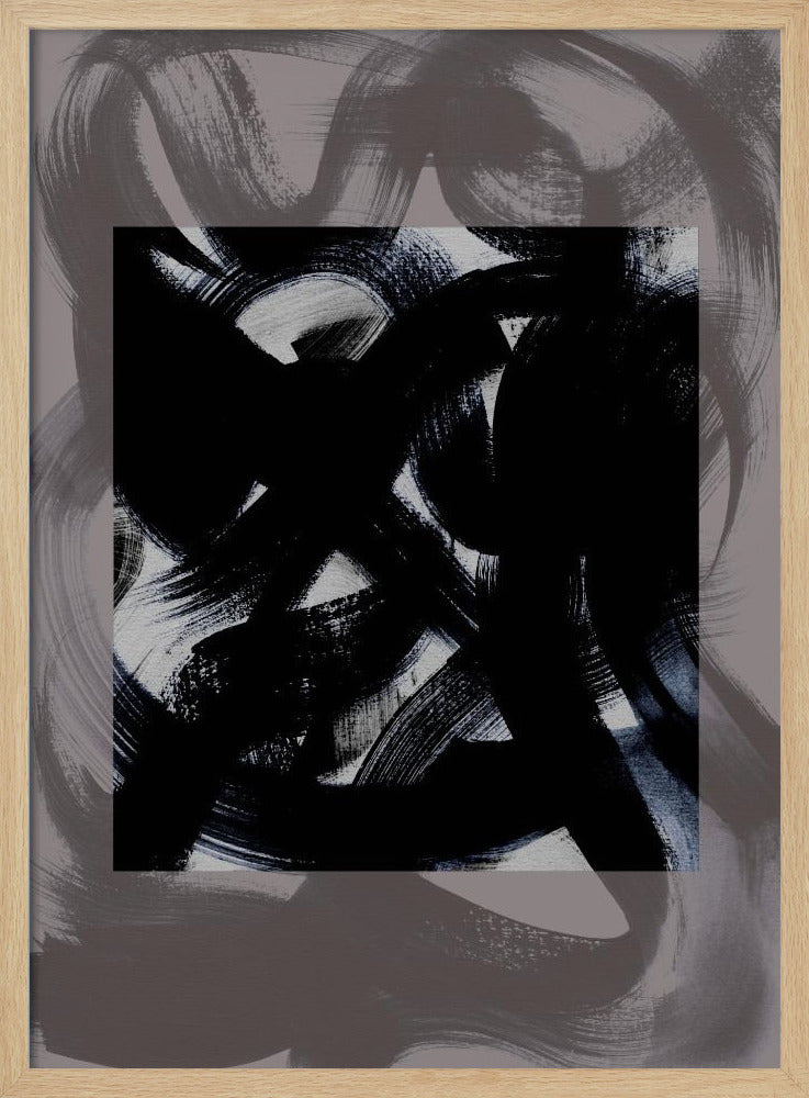 Abstracte penseelstreken 164Y | Poster