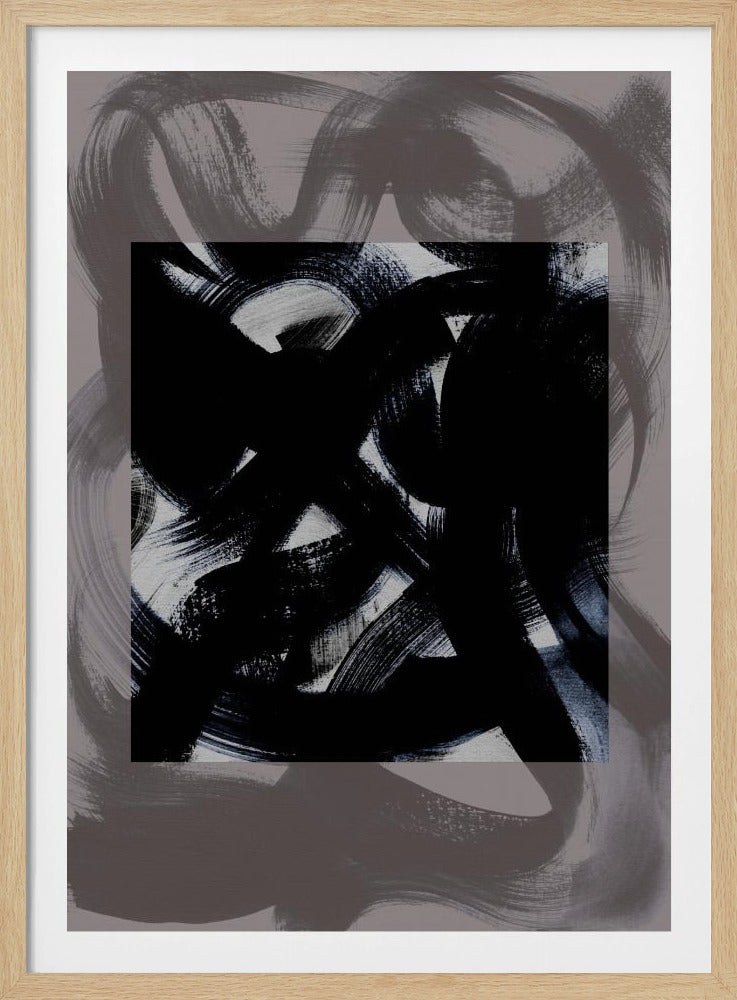 Abstracte penseelstreken 164Y | Poster