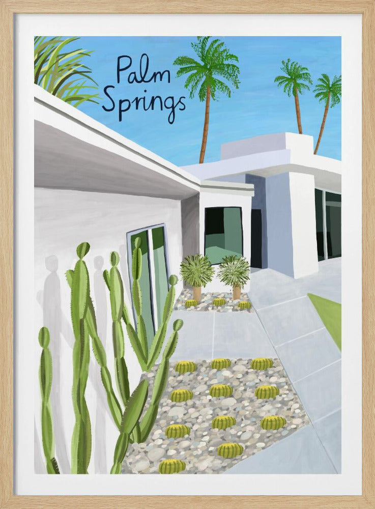Moderne architectuur van Palm Springs door kunstenaar Carla Daly | Poster