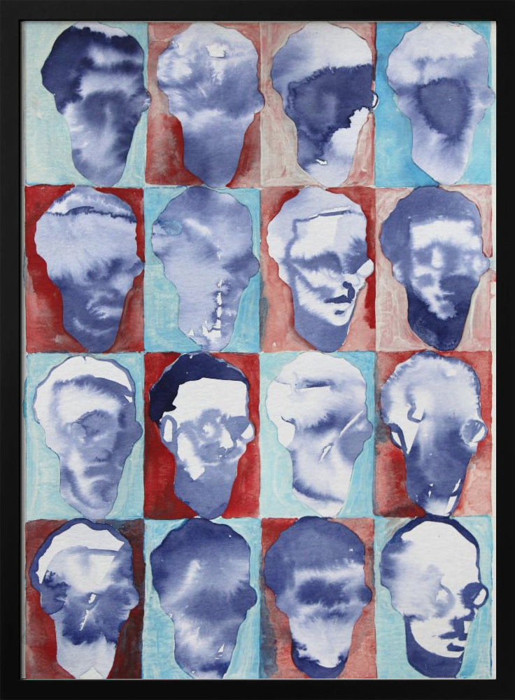 Aldo Rood Blauw 4x4 | Poster