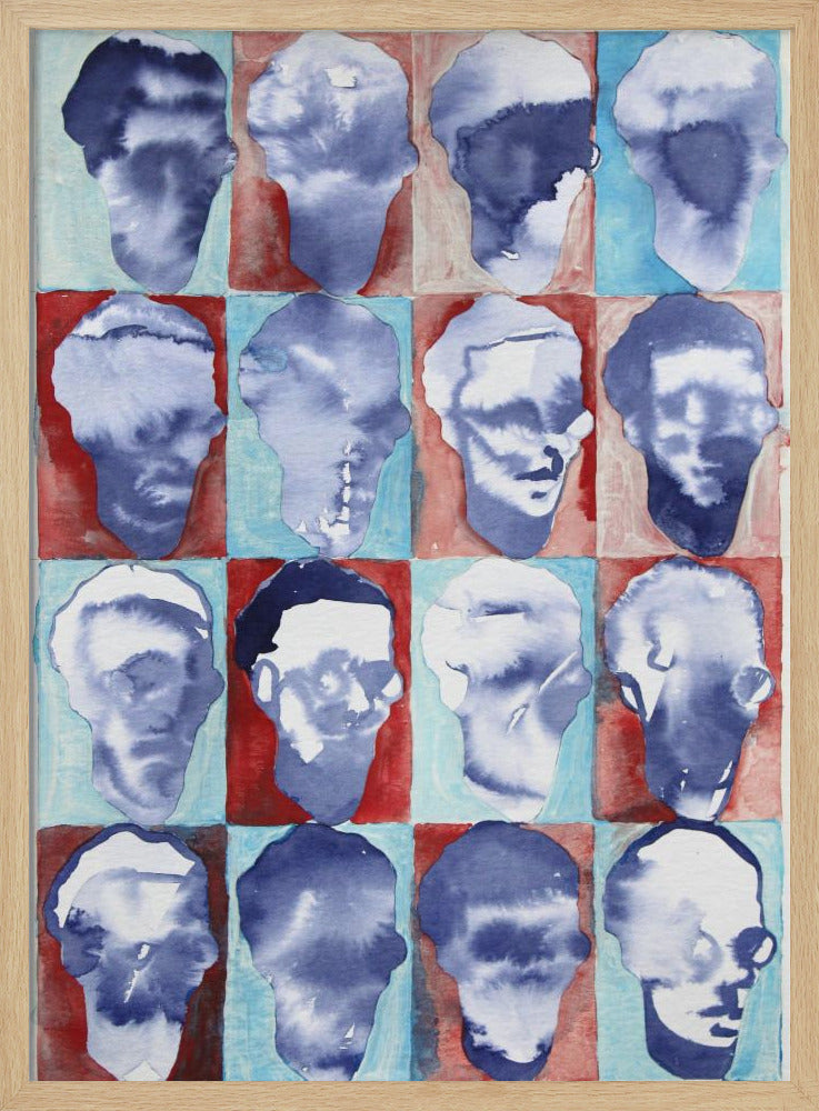 Aldo Rood Blauw 4x4 | Poster