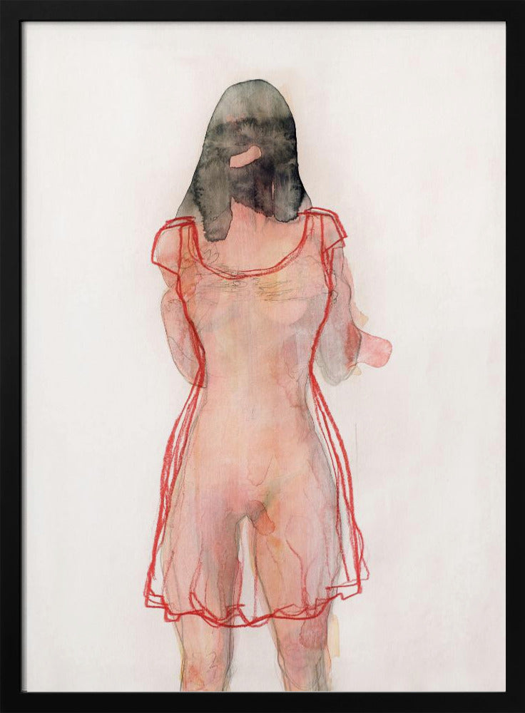 Figuurstudie (rode jurk) | Poster