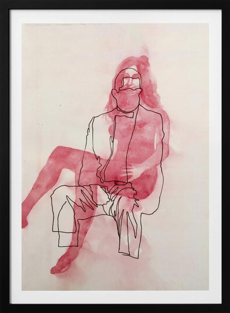 Twee zittende figuren | Poster