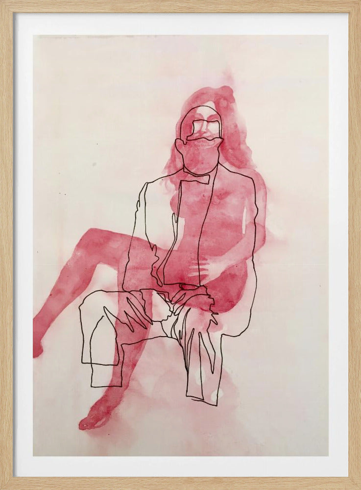 Twee zittende figuren | Poster