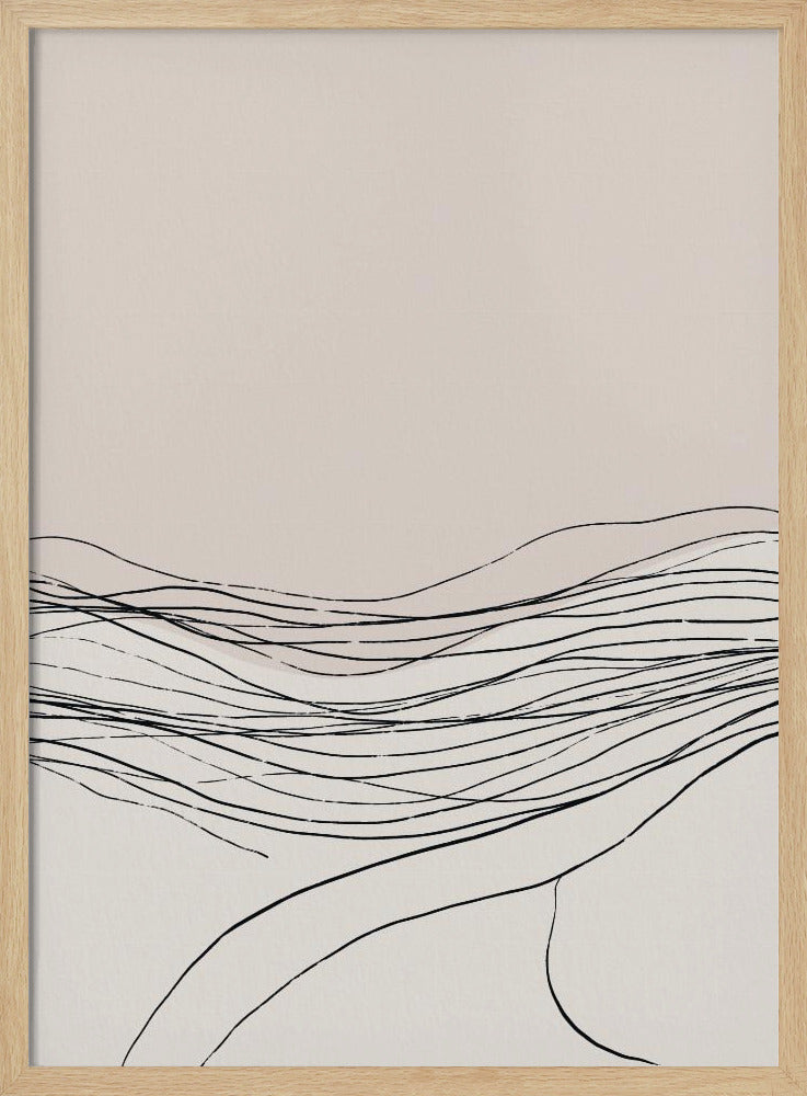 Kalme, serene lijnkunst in Scandinavische stijl | Poster