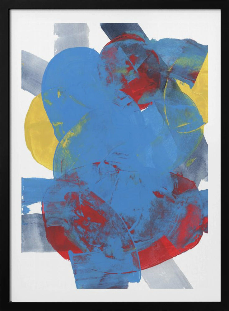 Abstracte Blauwe Rode Gele Vormen 2 | Poster
