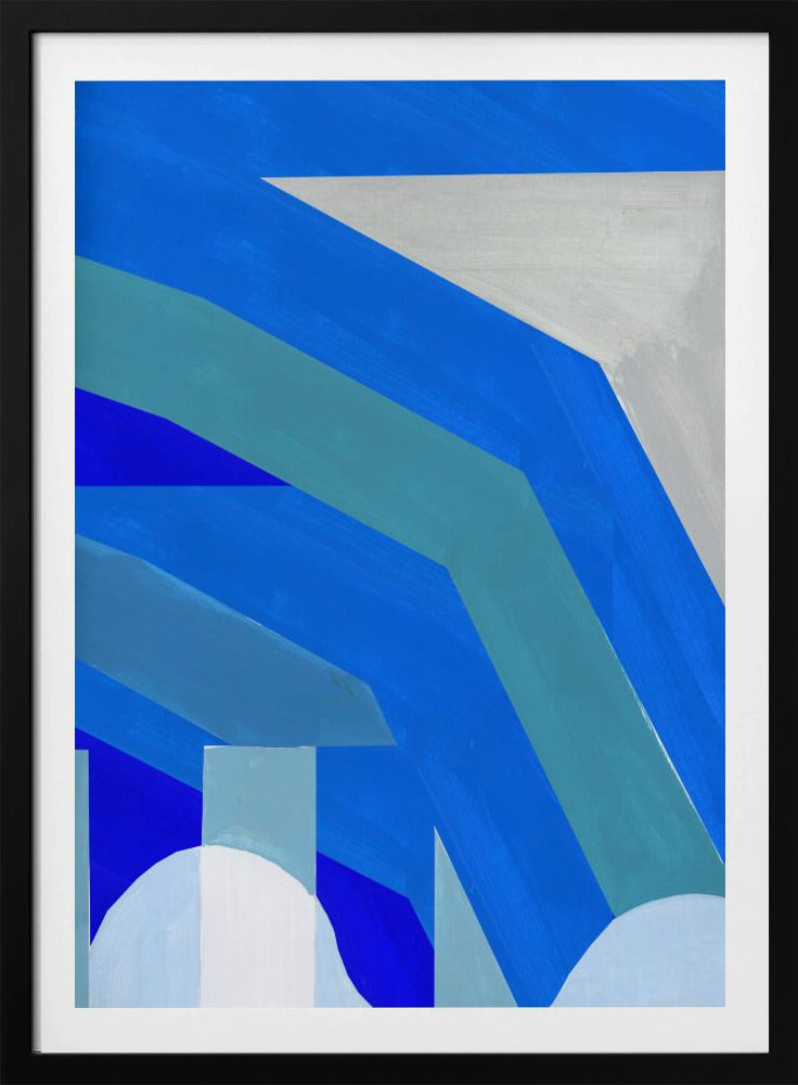 Blauwe Franse Strepen 1 | Poster