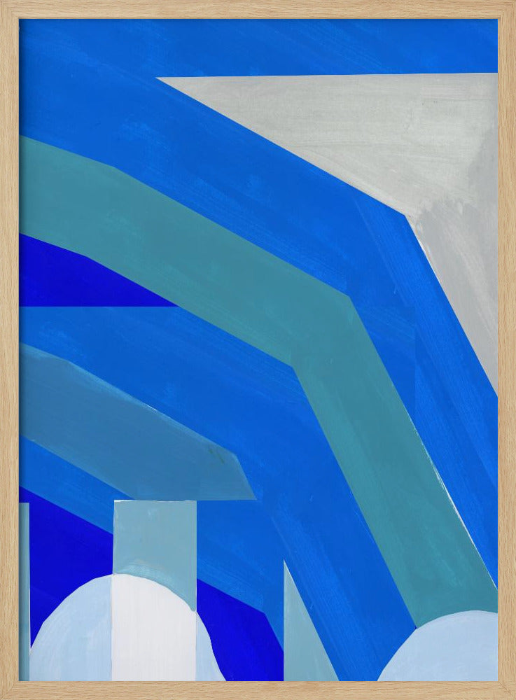 Blauwe Franse Strepen 1 | Poster