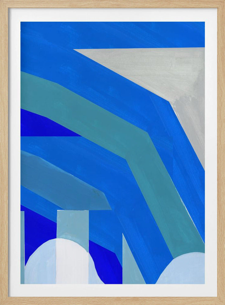 Blauwe Franse Strepen 1 | Poster