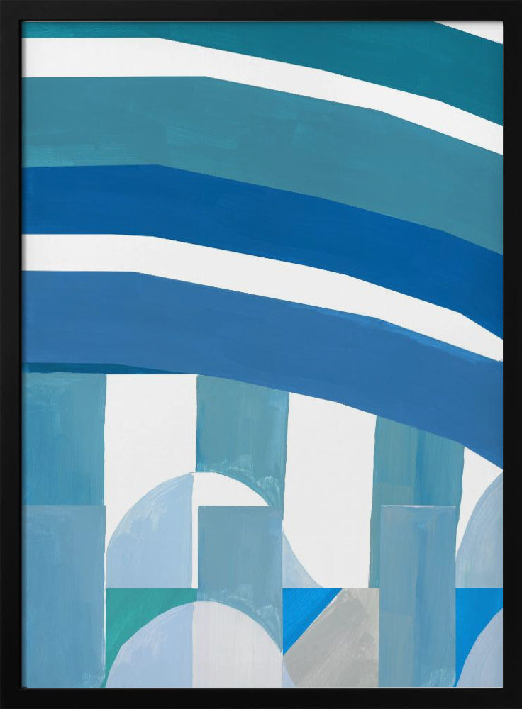 Blauwe Franse Strepen 3 | Poster