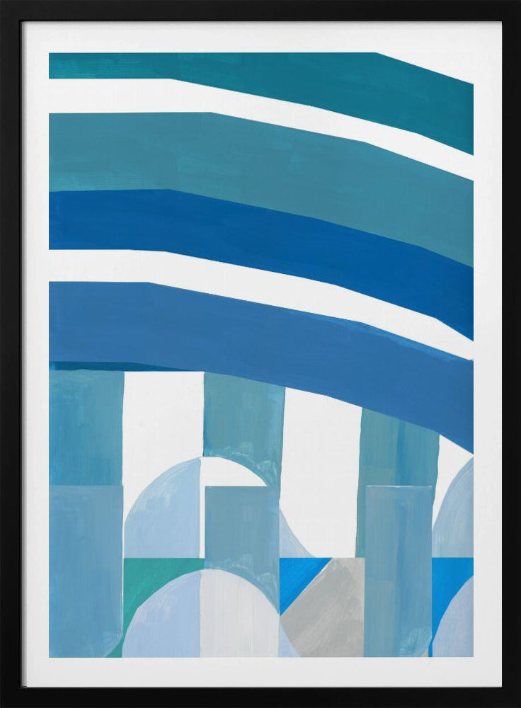 Blauwe Franse Strepen 3 | Poster