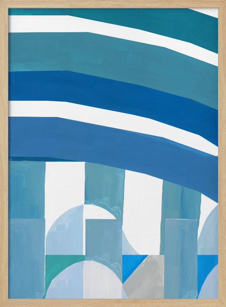 Blauwe Franse Strepen 3 | Poster