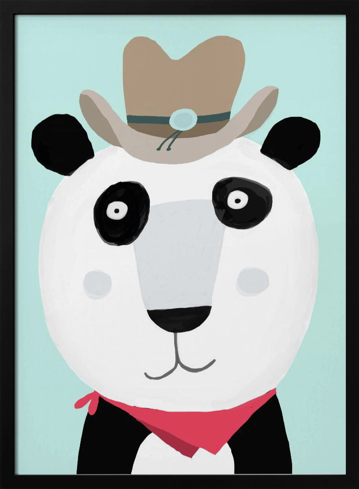 Grappige panda met cowboyhoed van kunstenaar Carla Daly | Poster