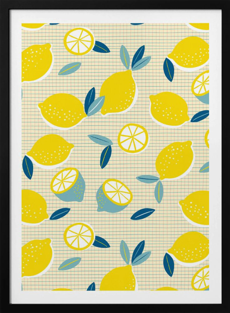 Verse citroenen geruit zonnig | Poster