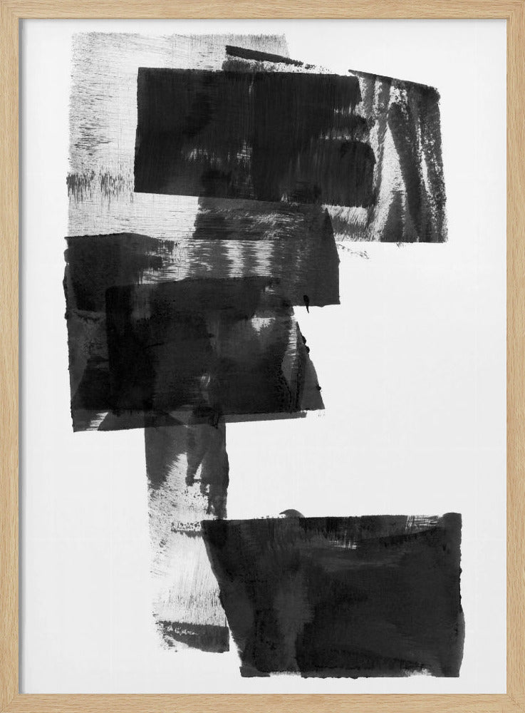 Zwart-wit abstracte compositie nr. 1 | Poster