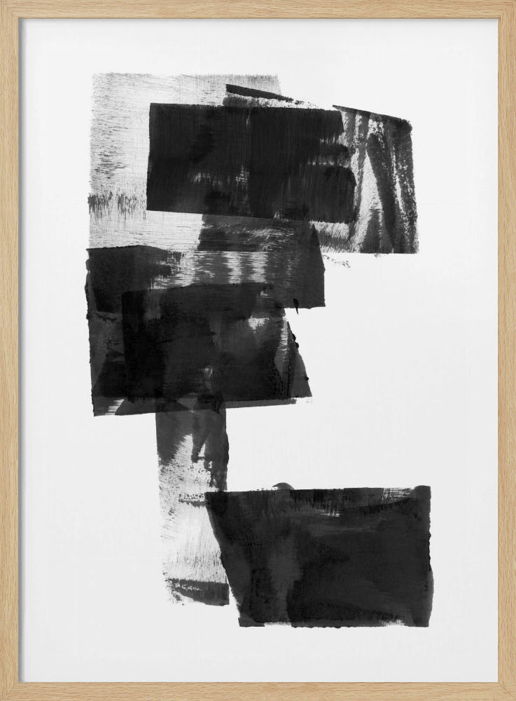 Zwart-wit abstracte compositie nr. 1 | Poster