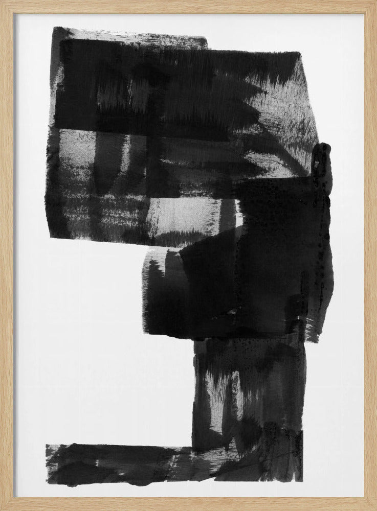 Zwart-wit abstracte compositie nr. 2 | Poster