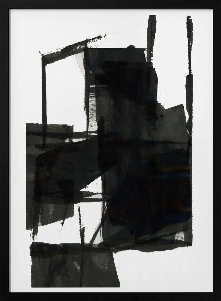 Zwart-wit abstracte compositie nr. 4 | Poster