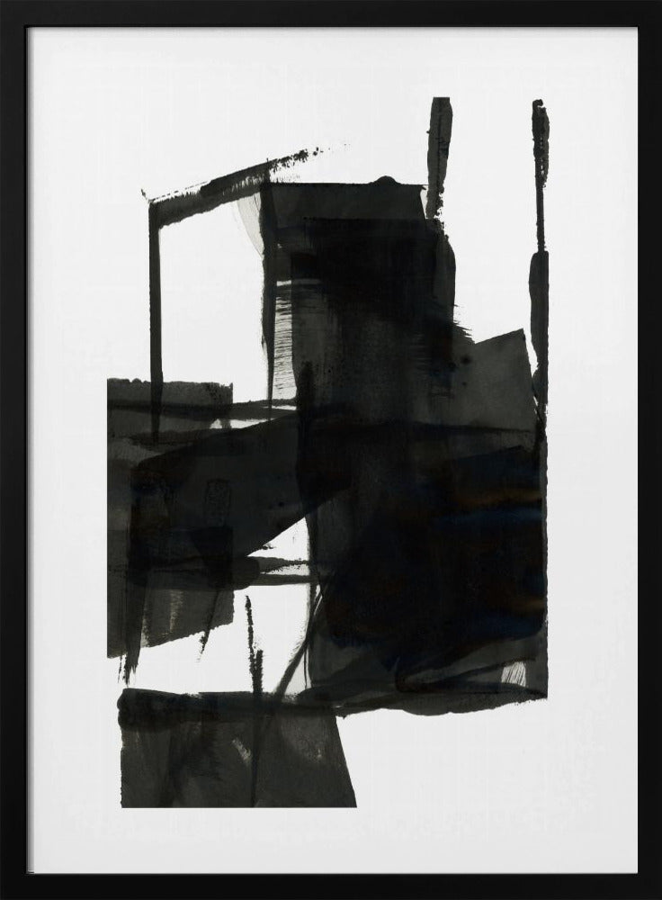 Zwart-wit abstracte compositie nr. 4 | Poster