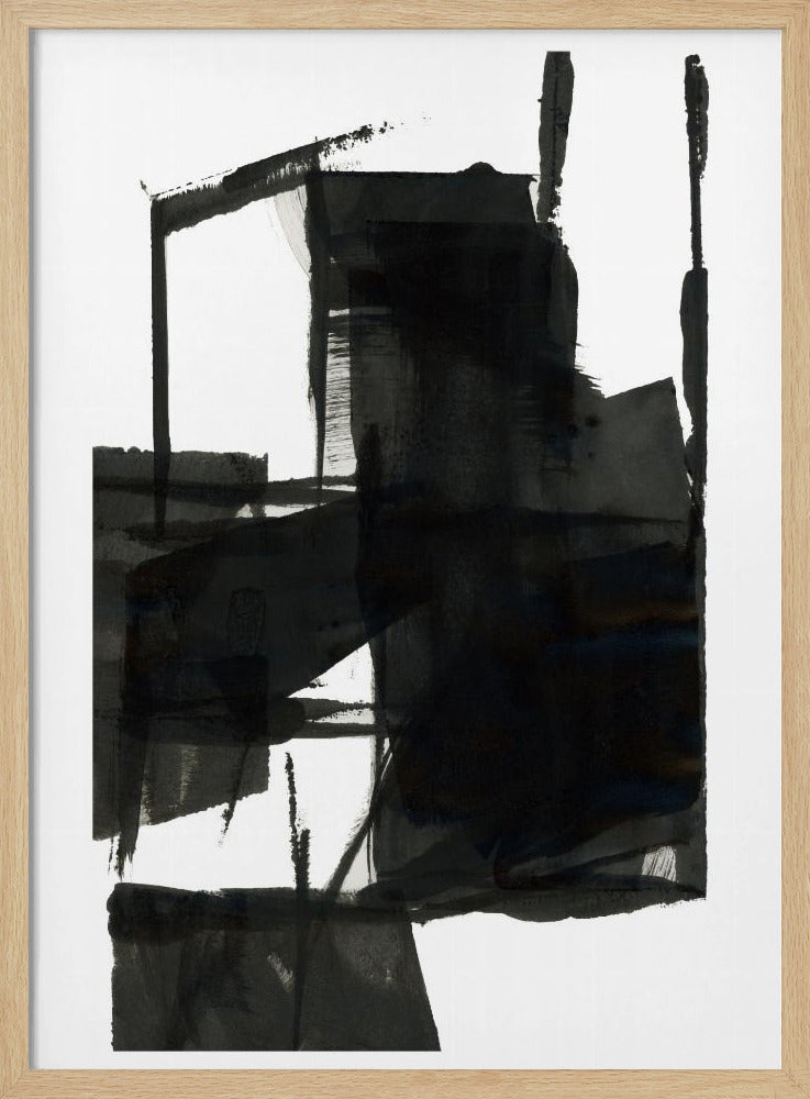 Zwart-wit abstracte compositie nr. 4 | Poster