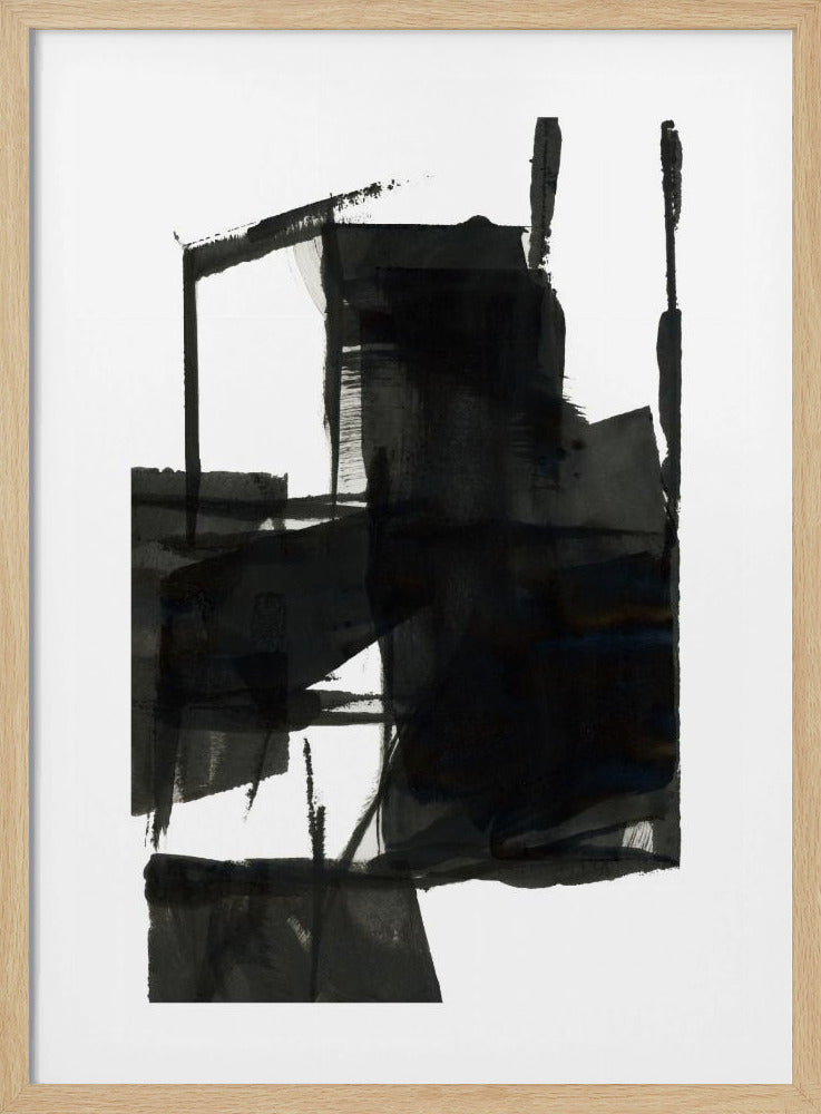 Zwart-wit abstracte compositie nr. 4 | Poster