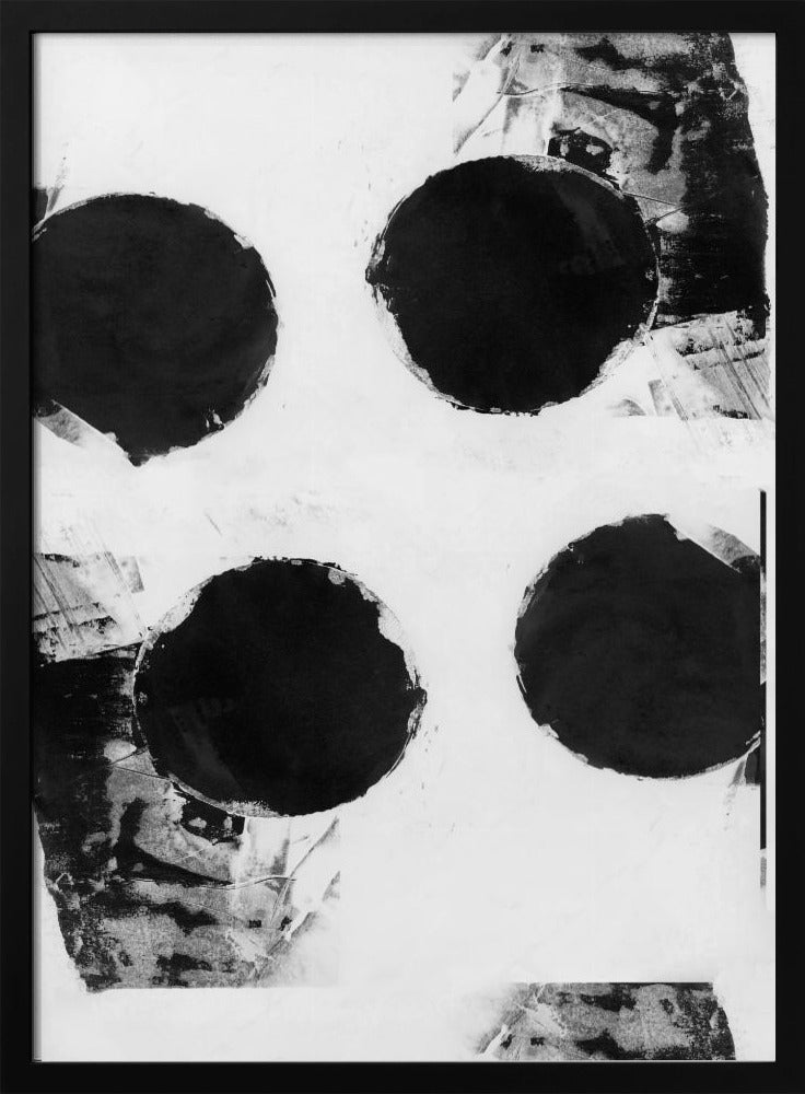 Zwart-witte abstracte stippen 7 | Poster