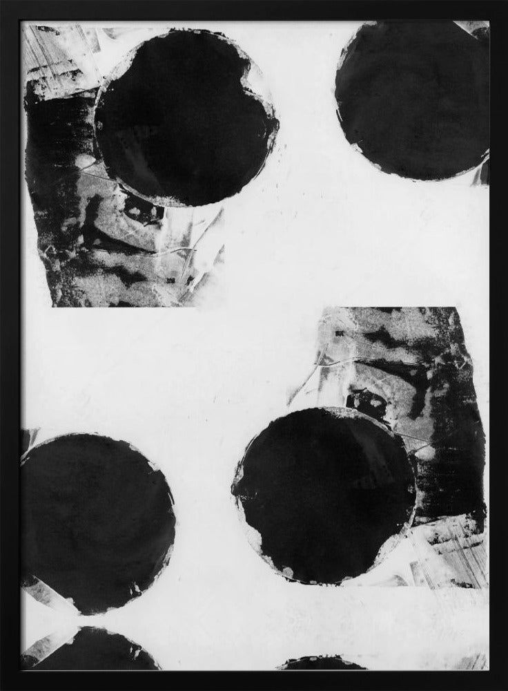 Zwart-witte abstracte stippen 8 | Poster