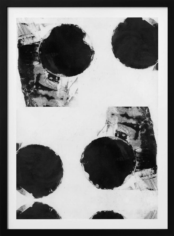 Zwart-witte abstracte stippen 8 | Poster