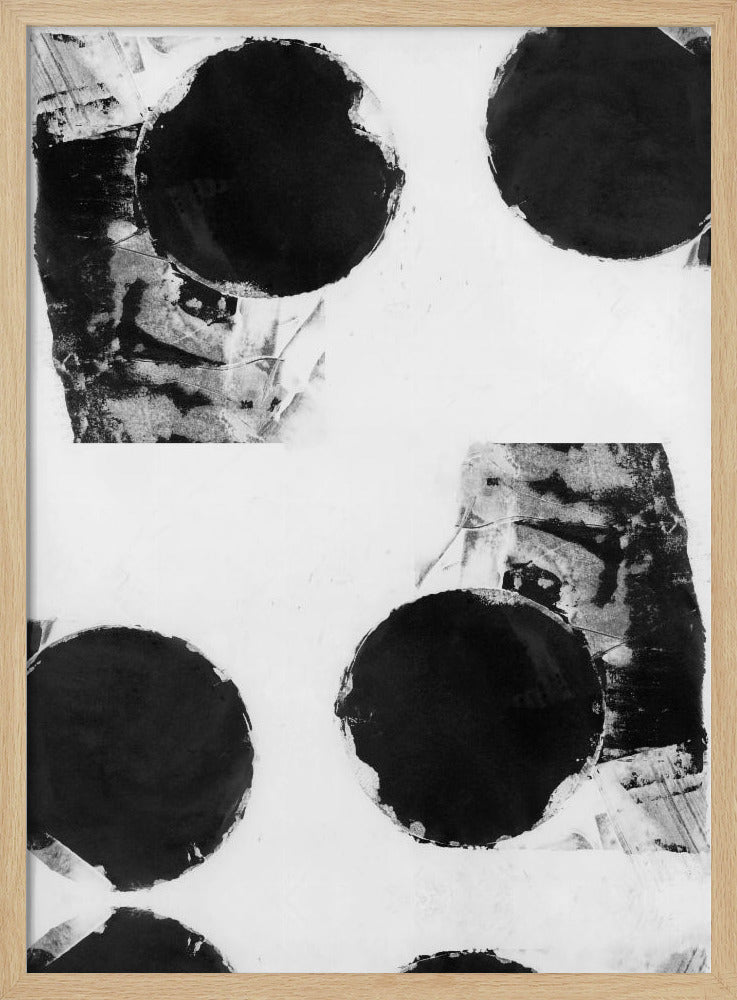 Zwart-witte abstracte stippen 8 | Poster