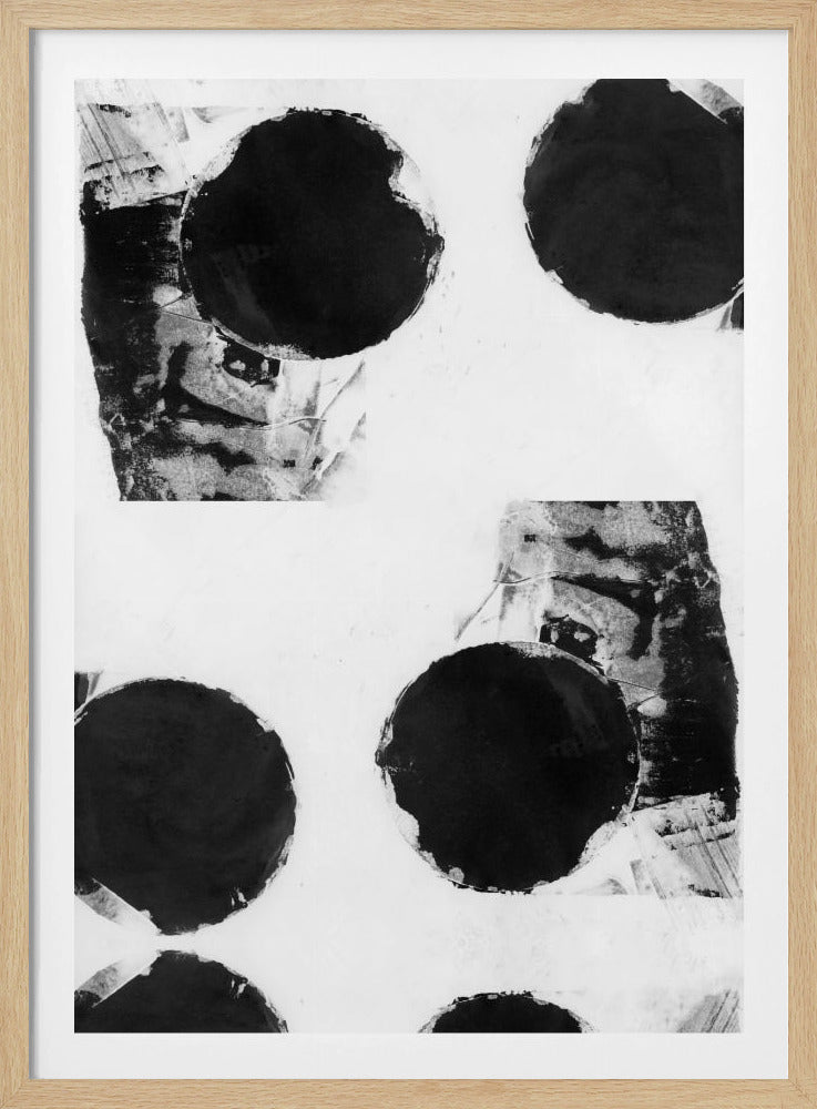 Zwart-witte abstracte stippen 8 | Poster