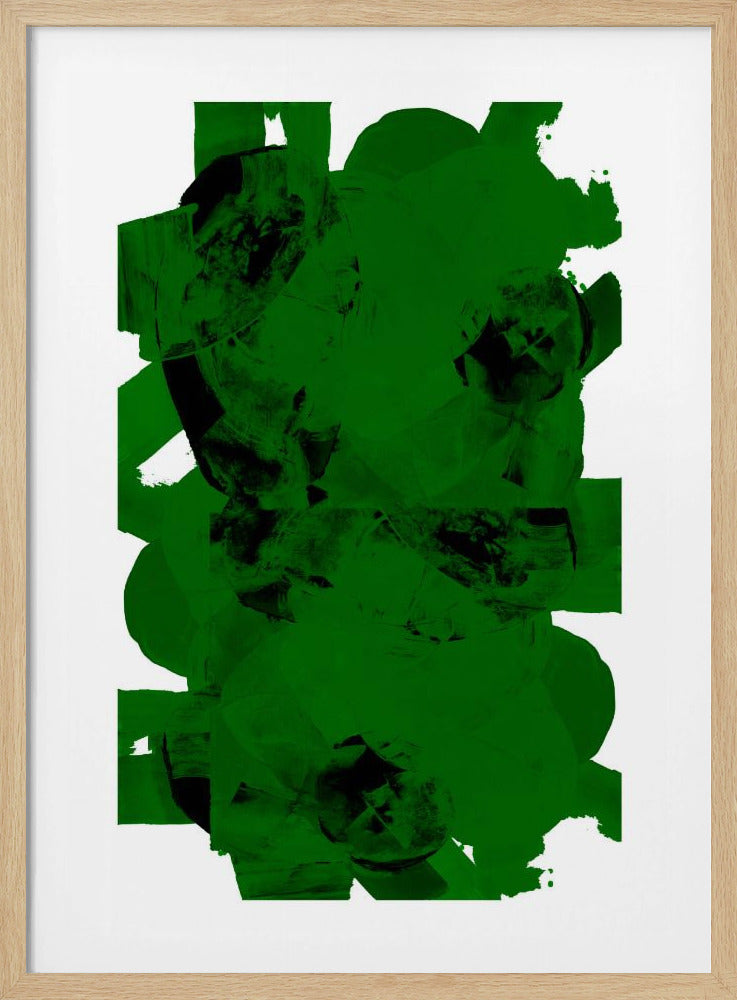 Green and Black Abstract Composition No.1 | Poster