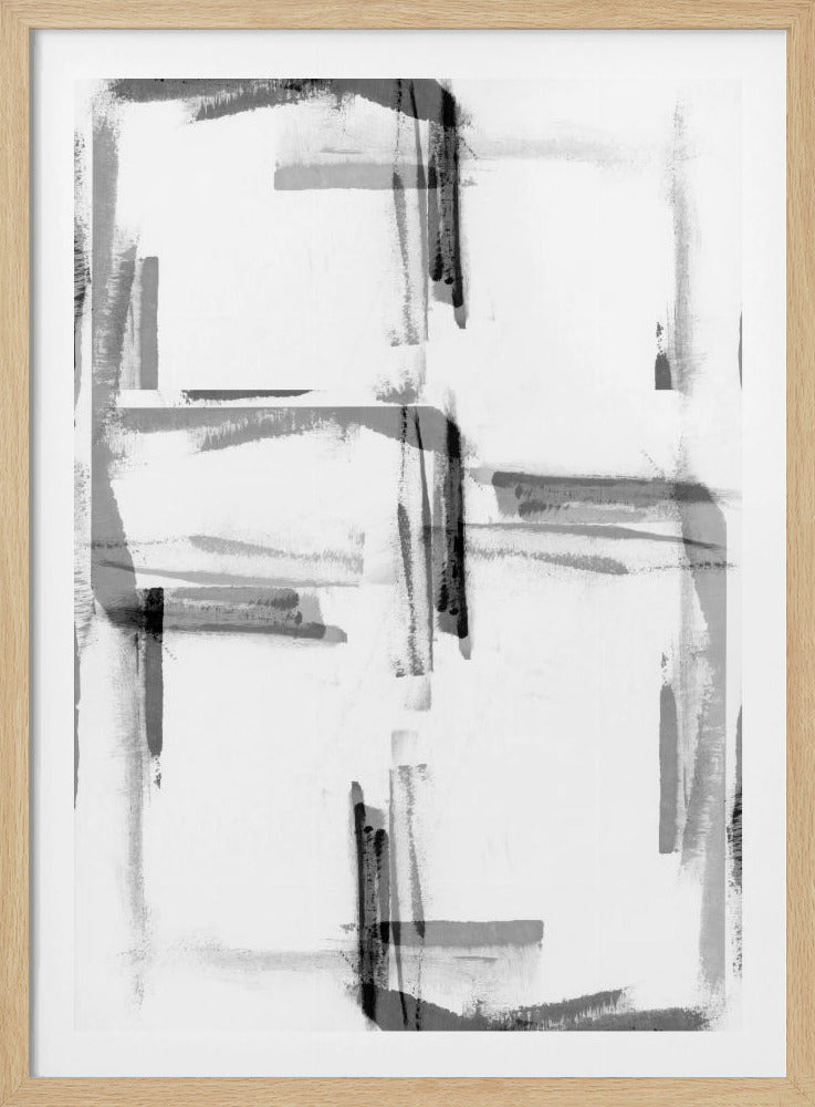 Minimaal zwart-wit abstract 2 | Poster