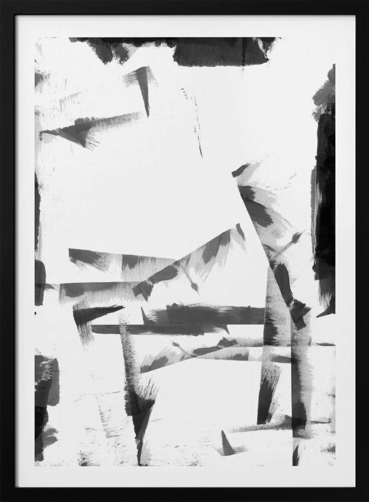 Minimaal zwart-wit abstract 4 | Poster