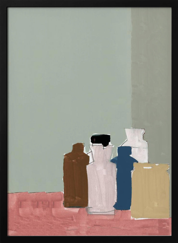 Vintage kleipotten op tafel 1 | Poster