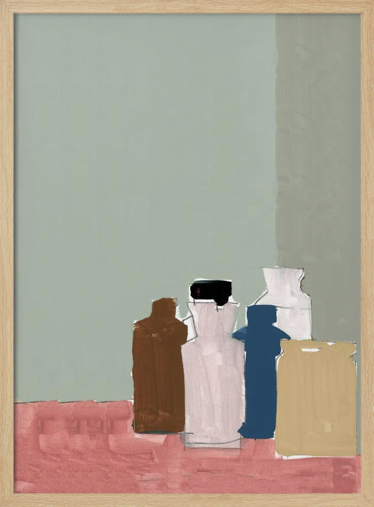 Vintage kleipotten op tafel 1 | Poster