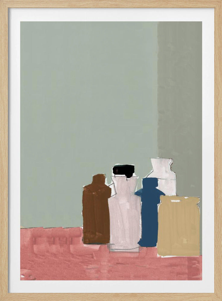 Vintage kleipotten op tafel 1 | Poster