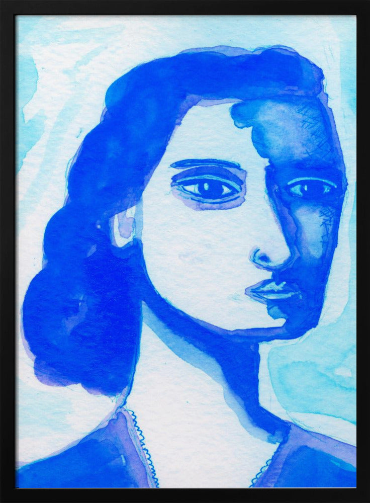 De diepe denker blauw | Poster