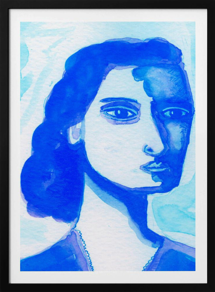 De diepe denker blauw | Poster