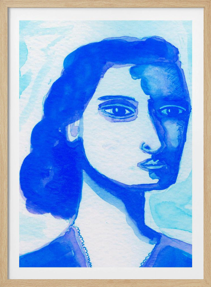 De diepe denker blauw | Poster