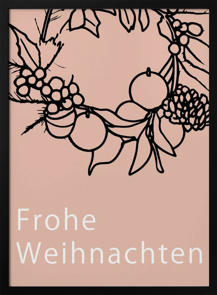 Bogen en kerstballen: Frohe Weihnachten Kerstmis | Poster