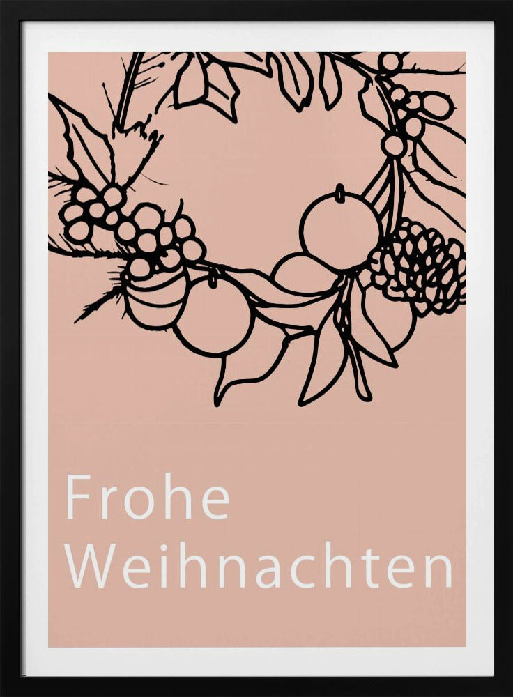 Bogen en kerstballen: Frohe Weihnachten Kerstmis | Poster
