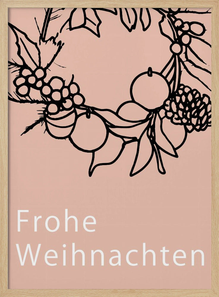 Bogen en kerstballen: Frohe Weihnachten Kerstmis | Poster